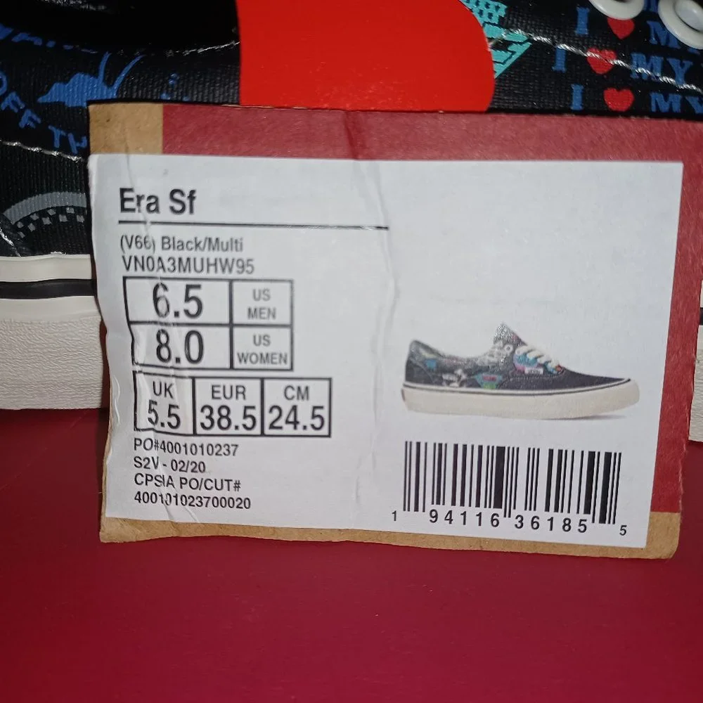 Vans Men's 6.5/Women's 8 Era SF V66 Logo Black Multi VN0A3MUHW95